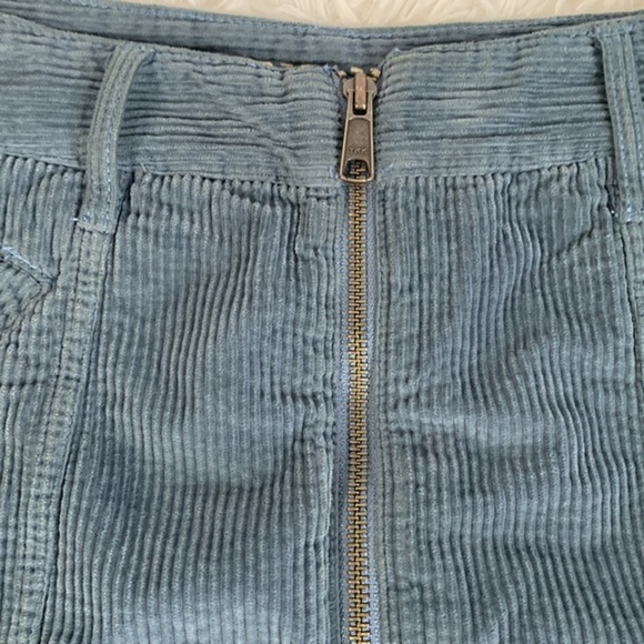 American Eagle Blue Corduroy High Rise A-Line Mini Skirt - Picture 4 of 9